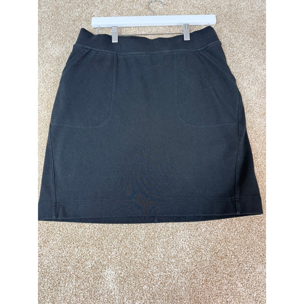 Duluth Trading Co Womens Black Knit Utility Skirt Pockets Cotton Spandex Small S